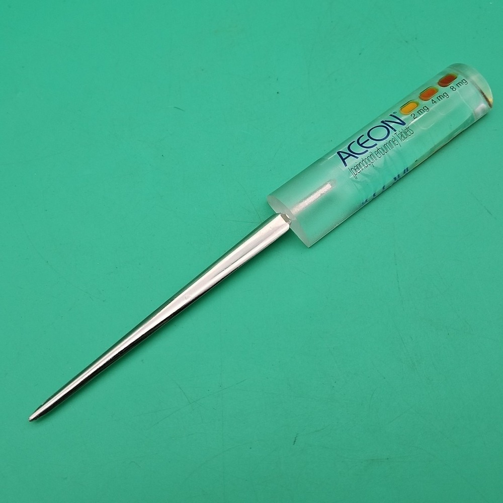 Vintage Aceon Pharmaceutical Drug Rep Advertisment Letter Opener Acrylic